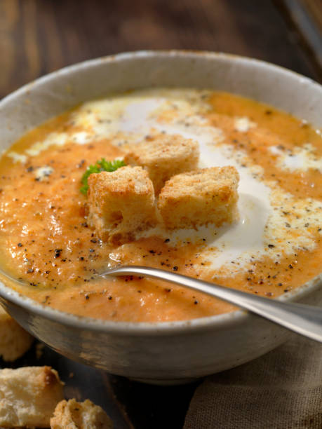 Creamy Carrot Soup With Croutons